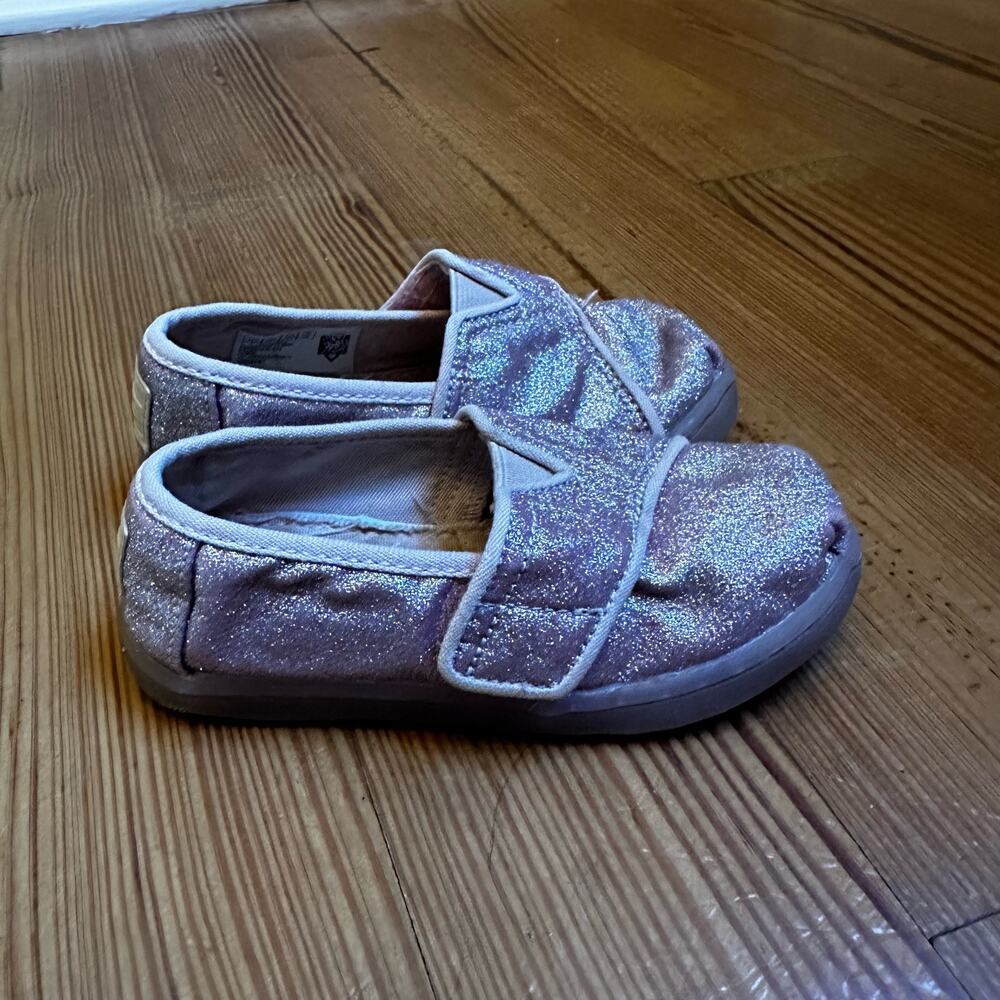 Toms pink glitter slip on shoes‎ SIZE 7 - Picture 6 of 6
